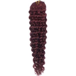 Remy Human Hair extensions curly 22 - mahonie 99J#