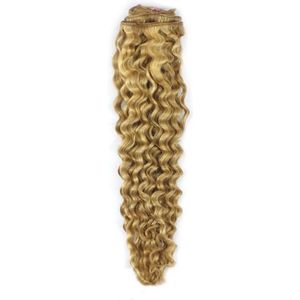 Remy Human Hair extensions curly 26 - blond 18/613#