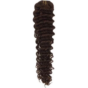 Remy Human Hair extensions curly 14 - bruin 2#