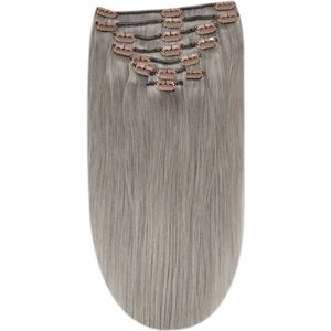 Remy Human Hair extensions Double Weft straight 16 - Silver Grey#