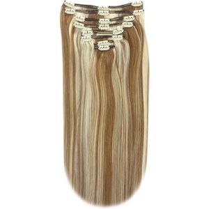 Remy Human Hair extensions Double Weft straight 18 - bruin / blond 6/613#