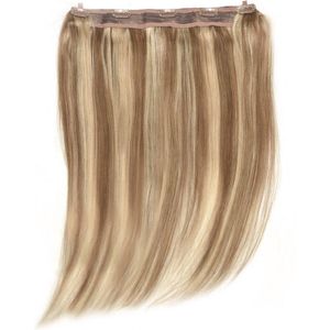 Remy Human Hair extensions Quad Weft straight 16 - bruin / blond 10/16#