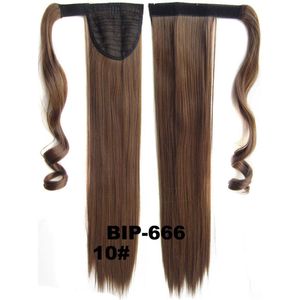 Wrap Around paardenstaart, ponytail hairextensions straight bruin - 10#