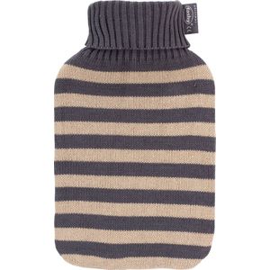 Warm water kruik - Met grijs / beige gebreide hoes