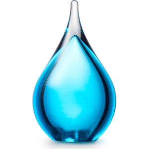 Urnencenter Druppel Mini Urn Kristalglas - Lichtblauw - Urn voor as - Gedenkartikel - Gedenksteen - Overleden - Urn Hond - Urn Kat - Urn Dierbare - Assieraad