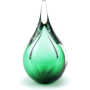Urnencenter Druppel Mini Urn Kristalglas - Groen - Urn voor as - Gedenkartikel - Gedenksteen - Urn Hond - Urn Kat - Urn Dierbare - Assieraad