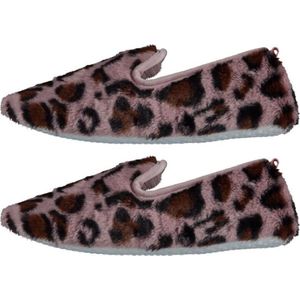 Apollo - Pantoffels - Dames - Panterprint - Roze