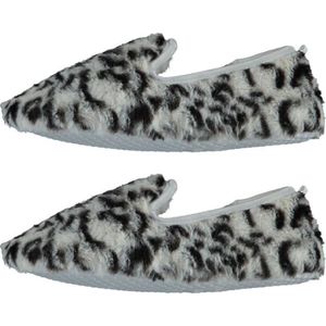 Apollo - Sloffen - Dames - Panterprint - Wit - Laag