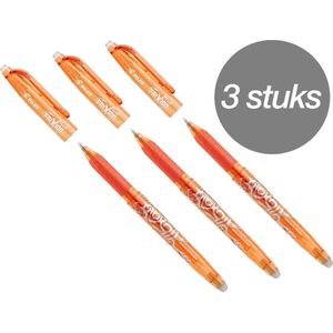 Pilot FriXion Oranje 0.5mm Uitwisbare Pen - 3 Stuks