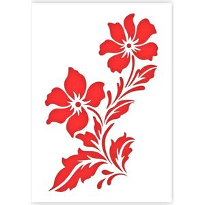 QBIX Bloemen Sjabloon - A4 Formaat - Kunststof - Stencil