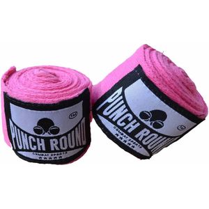 Punch Round™ HQ Roze Boksbandage Hand Wraps No Stretch 260 cm