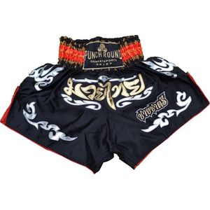 Punch Round Muay Thai Shorts kickbokshort MT10 Zwart