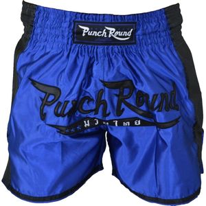 Punch Round™ FTX Muay Thai Short Blauw Zwart - XXS = Jeugd +/- 6-8 jaar