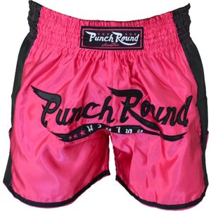 Punch Round™ FTX Muay Thai Short Roze Zwart - XS = Jeugd +/- 8-10 Jaar