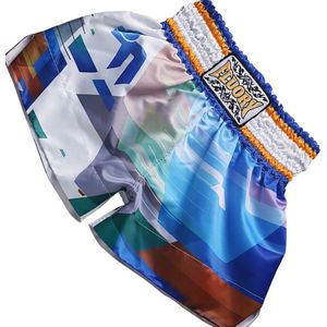 Fluory Muay Thai Short Kickboks Broek Blauw MTSF27 - XXL