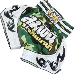 Fluory Muay Thai Short Kickboks Broek Camo Green - L