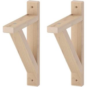 Houten plankendrager | 3x18x23 cm | 2 stuks