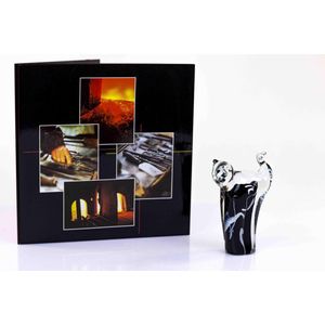 Zwarte Kat van Glas H13 cm Glascadeau
