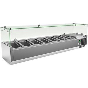 Gastro-Inox RVS Opzetkoelvitrine 7x Gn1/4, Gastro-Inox 209.150