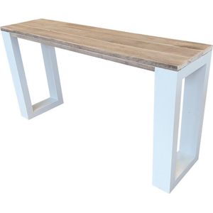 Wood4you - Side table enkel steigerhout - - Wit - Eettafels 170 cm - Bijzettafel