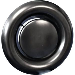 Rooster/ventiel (afzuiging) Ø 100mm staal - zwart - MET VEER
