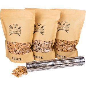 Chips Assortiment met Tube Smoker | BBQ | Rookhout | Kadopakket
