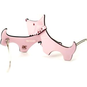 Luxe haarspeldje hondje & strass (2 set, oud roze)