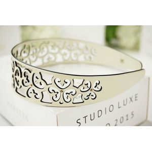 Luxe haarband (hoofdband) Laser-Cut, gebroken-wit.