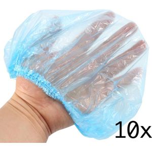 Douchemuts - Set van 10 stuks! - Badmuts - Douche cap - Shower cap - Haarnetje - Stofnetje - Set van 10! - Wegwerp - Blauw