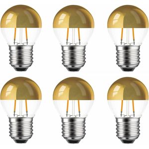 6 stuks | Ledmaxx LED kopspiegellamp goud 2W 180lm 2700K Niet-Dimbaar P45 | E27 | Extra Warm Wit | 2 watt | 15.000 Branduren