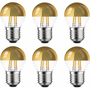 6 stuks Ledmaxx LED kopspiegellamp goud E27 4W 360lm 2700K Niet-Dimbaar P45