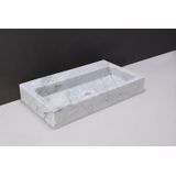 Forzalaqua Taranto wastafel 50x30x8cm Rechthoek 0 kraangaten Natuursteen Carrara gepolijst 100491