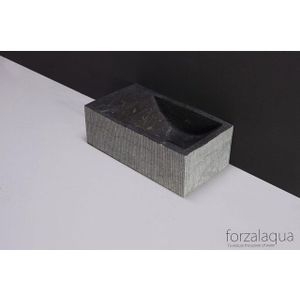 Forzalaqua Venetia fontein met 1 kraangat links 40x22x10cm Hardsteen gezoet/gefrijnd