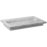 Forzalaqua Nova wastafel 60.5x51.5x9.5cm Rechthoek 0 kraangaten Natuursteen Carrara gepolijst 8010824