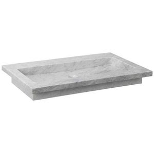 Forzalaqua Nova wastafel 60.5x51.5x9.5cm Rechthoek 0 kraangaten Natuursteen Carrara gepolijst 8010824