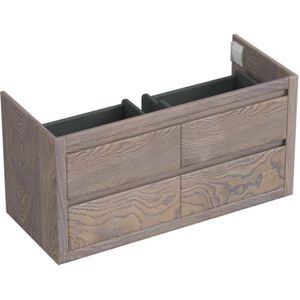 Onderkast Forzalaqua Gela 120x51x60 Cm 4 Softclose Lades Eiken Silver Grey
