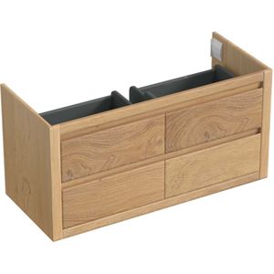 Onderkast Forzalaqua Gela 120x51x60 Cm 4 Softclose Lades Eiken Smoke