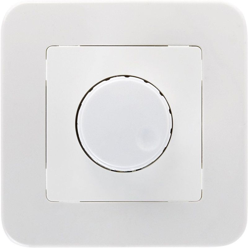 LED Dimmer - 230V - Inbouw Enkel Knop - 1-300W - Incl. Afdekraam - Wit