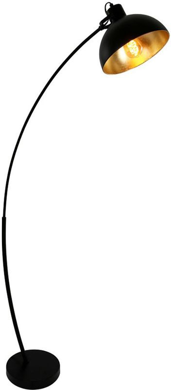 Trion - Recine - Vloerlamp - Mat Zwart - Aluminium - E27 Fitting - 1-lichts