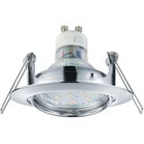 Trion - LED Spot Set - Dimbaar - Glans Chroom - GU10 Fitting - 6W - Helder/Koud Wit 6400K - Kantelbaar Ø83mm