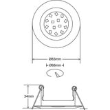 Trion - LED Spot Set - Dimbaar - Glans Chroom - GU10 Fitting - 6W - Helder/Koud Wit 6400K - Kantelbaar Ø83mm