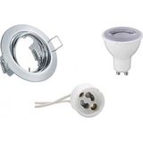Trion - LED Spot Set - Dimbaar - Glans Chroom - GU10 Fitting - 6W - Helder/Koud Wit 6400K - Kantelbaar Ø83mm