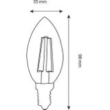 Voordeelpak LED Lamp 10 Pack - Kaarslamp - Filament - E14 Fitting - 6W Dimbaar - Warm Wit 2700K