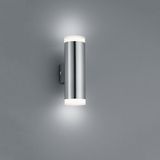 LED Tuinverlichting - Tuinlamp - Trion Arinat - Wand - 2-lichts - 4W - Warm Wit 3000K - Rond - Mat Nikkel - Aluminium