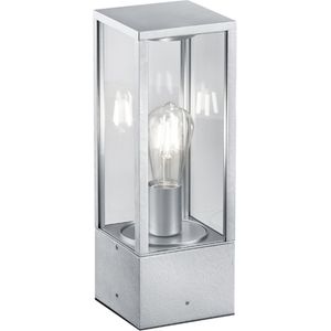 LED Tischlampe - Trion Garinola - E27 Sockel - Rechteckig - Mattgrau - Aluminium