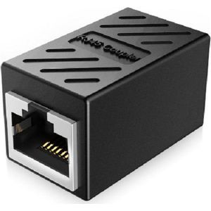 RJ45 CAT6| Koppelstuk internetkabel | Ethernet verlengstuk coupler | Zwart