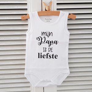 Baby Rompertje cadeautje zwangerschap aankondiging tekst | mijn papa is de liefste | maat 62/68 | geboorte kraamcadeau cadeau eerste vaderdag - baby  - rompertjes baby - rompertjes baby met tekst - rompers - rompertje - rompertjes - stuks 1 - wit
