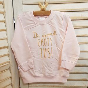 Sweater shirt trui voor kind - Big Sister - Maat roze 74 - Ik word grote zus - Zwanger - Geboorte - Gezinsuitbreiding - Aankondiging - Cadeau - Zwangerschapsaankondiging - Girl