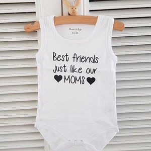 Baby rompertje tekst best friends just like our moms beste vriendin zwangerschap aankondigingen bekendmaken korte mouw 74-80 wit Geboorte Cadeau / Kraamcadeau jongen meisje unisex