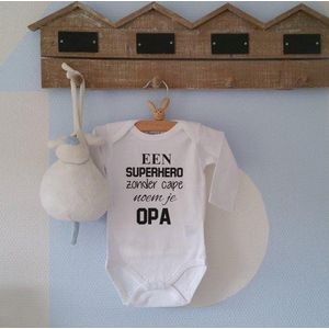Romper - opa - maat: 50-56- lange mouw - baby  - rompertjes baby - rompertjes baby met tekst - rompers - rompertje - rompertjes - stuks 1 - wit